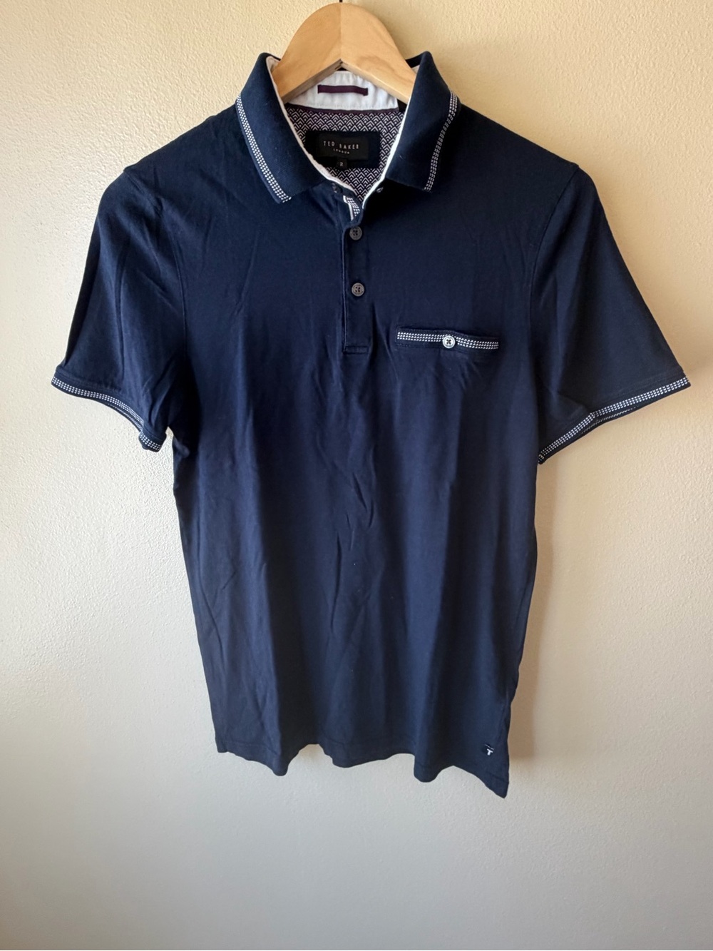 Ted Baker Navy Polo with Contrast Trim